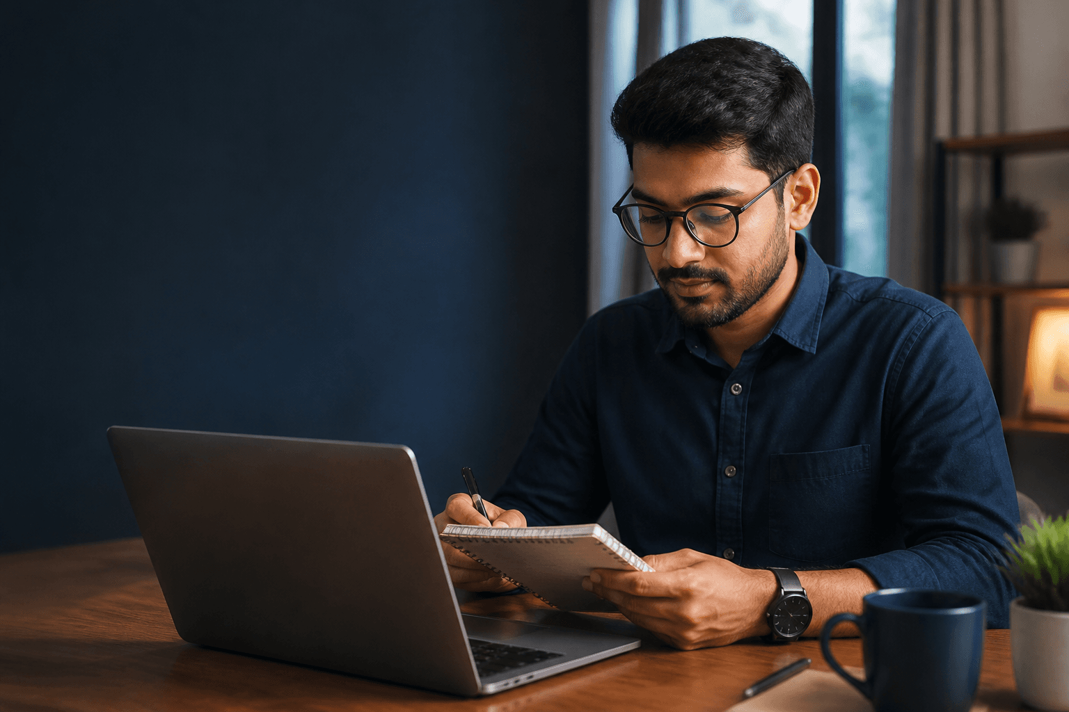 Candidate preparing for an interview